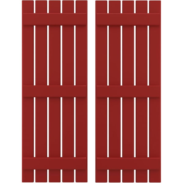 Ekena Millwork Americraft 5-Board, 3 Batten Exterior Real Wood Spaced Board-n-Batten Shutters, ARW401SB519X40BRH, PR ARW401SB519X40BRH - main
